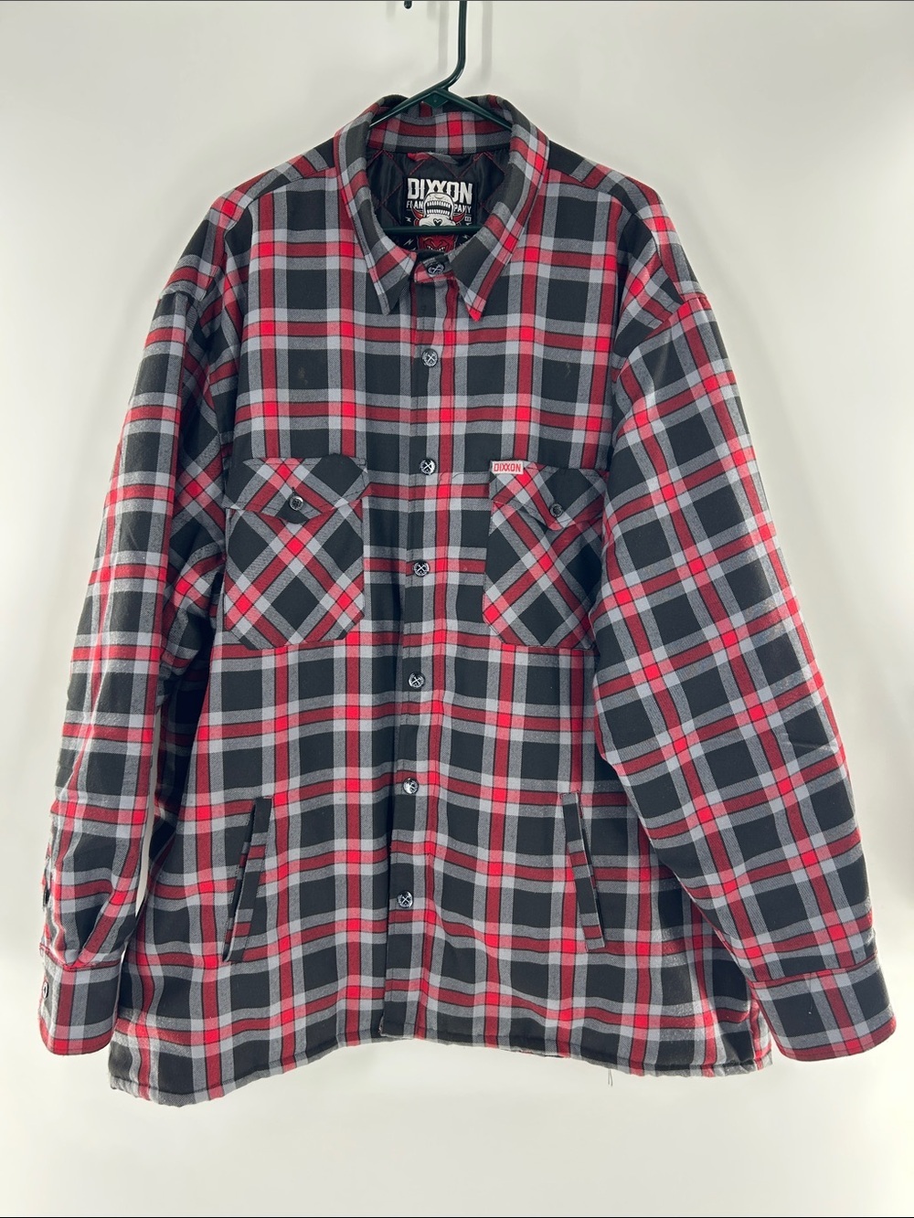 DIXXON Black, Red & White Plaid Flannel Jacket